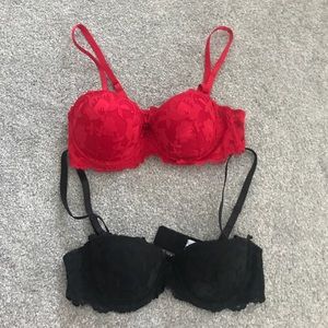 Red and Black Bra by Simply Styled